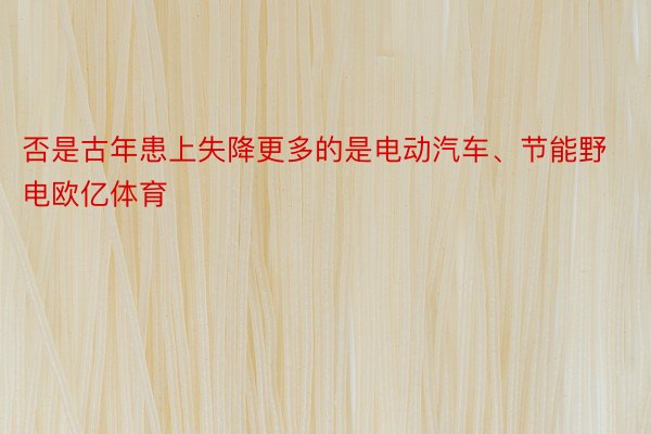 否是古年患上失降更多的是电动汽车、节能野电欧亿体育