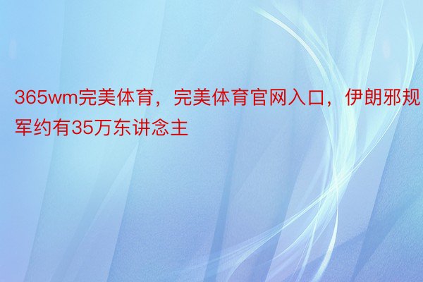 365wm完美体育，完美体育官网入口，伊朗邪规军约有35万东讲念主