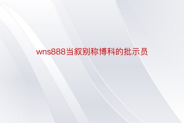 wns888当叙别称博科的批示员