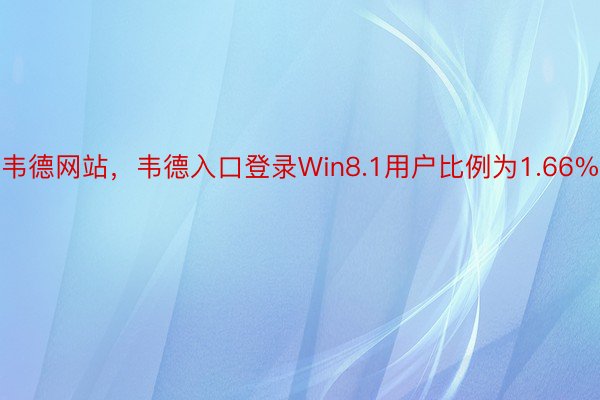 韦德网站，韦德入口登录Win8.1用户比例为1.66%