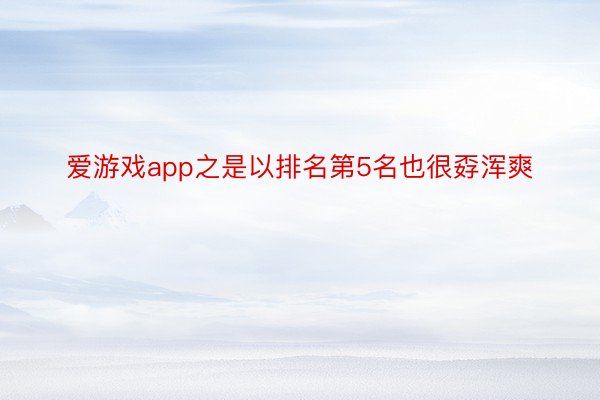 爱游戏app之是以排名第5名也很孬浑爽