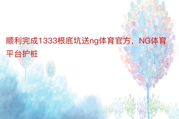 顺利完成1333根底坑送ng体育官方，NG体育平台护桩