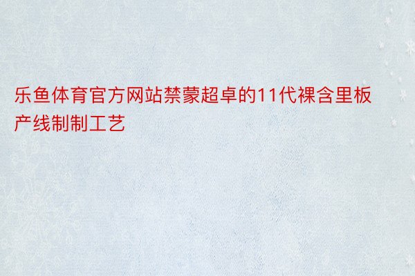 乐鱼体育官方网站禁蒙超卓的11代裸含里板产线制制工艺