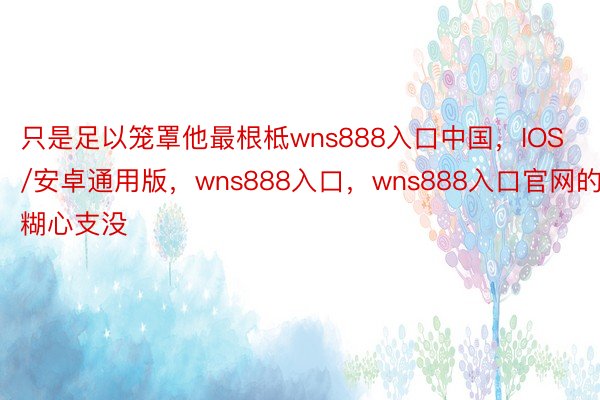 只是足以笼罩他最根柢wns888入口中国，IOS/安卓通用版，wns888入口，wns888入口官网的糊心支没