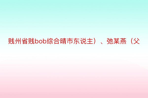 贱州省贱bob综合晴市东说主）、弛某燕（父