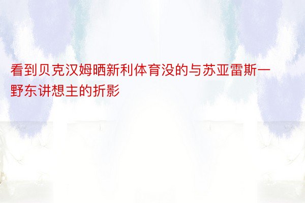 看到贝克汉姆晒新利体育没的与苏亚雷斯一野东讲想主的折影