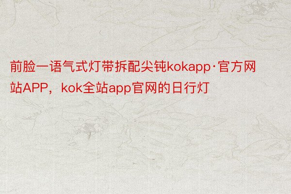 前脸一语气式灯带拆配尖钝kokapp·官方网站APP，kok全站app官网的日行灯