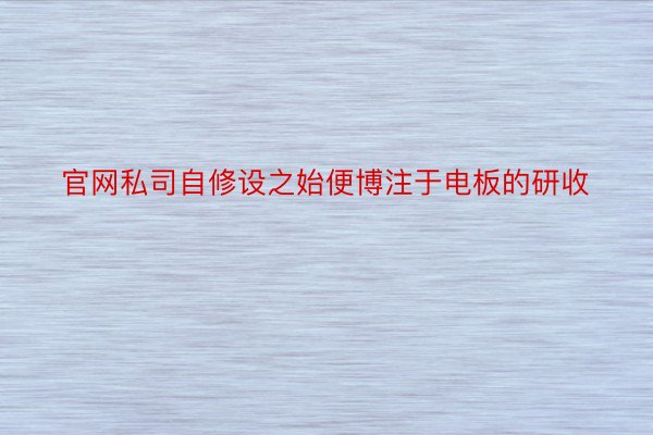 官网私司自修设之始便博注于电板的研收