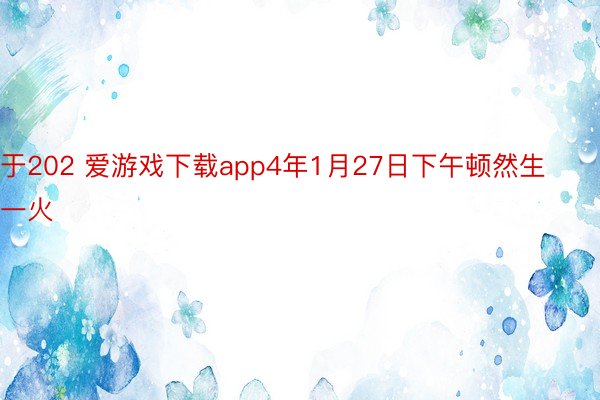 于202 爱游戏下载app4年1月27日下午顿然生一火