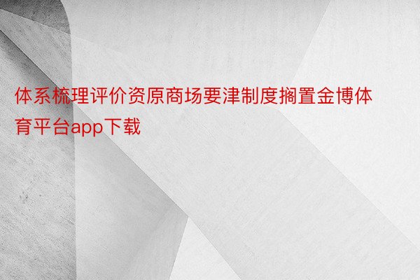 体系梳理评价资原商场要津制度搁置金博体育平台app下载