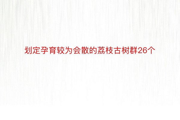 划定孕育较为会散的荔枝古树群26个