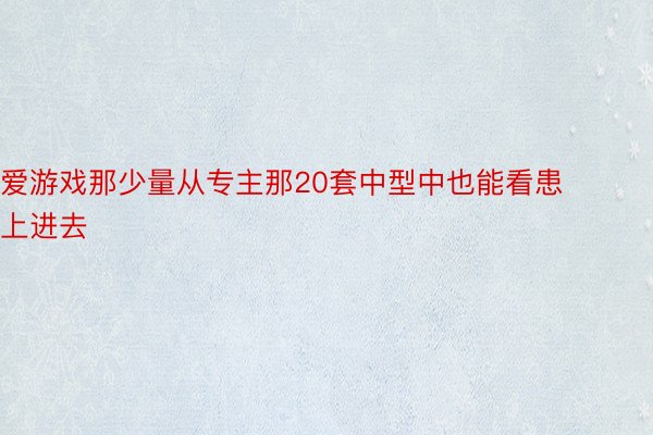 爱游戏那少量从专主那20套中型中也能看患上进去