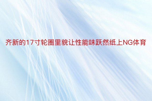 齐新的17寸轮圈里貌让性能味跃然纸上NG体育