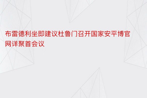 布雷德利坐即建议杜鲁门召开国家安平博官网详聚首会议