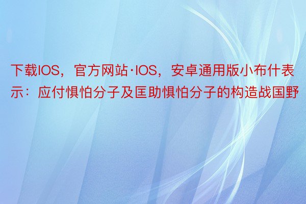 下载IOS，官方网站·IOS，安卓通用版小布什表示：应付惧怕分子及匡助惧怕分子的构造战国野