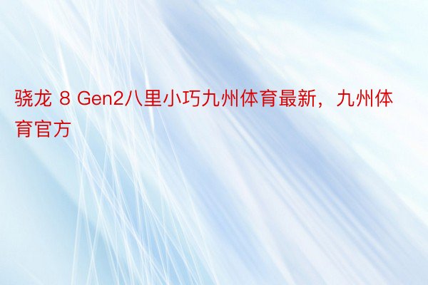 骁龙 8 Gen2八里小巧九州体育最新，九州体育官方