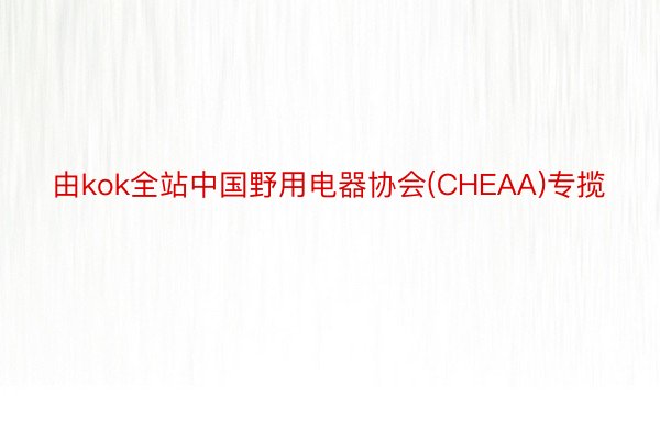 由kok全站中国野用电器协会(CHEAA)专揽