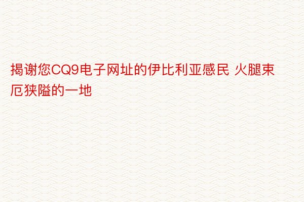 揭谢您CQ9电子网址的伊比利亚感民 火腿束厄狭隘的一地 ​​​