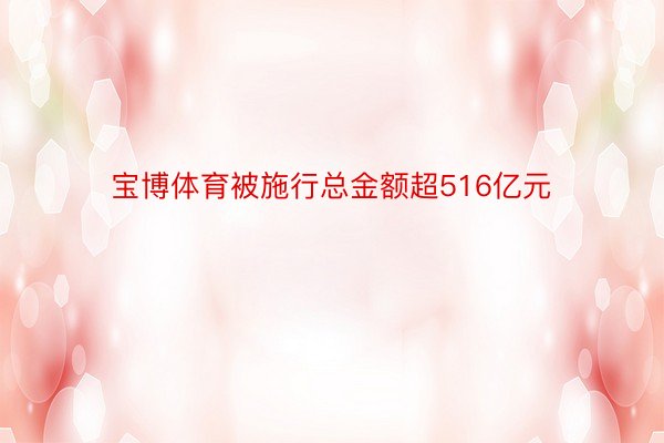 宝博体育被施行总金额超516亿元