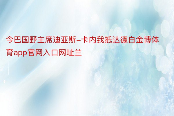 今巴国野主席迪亚斯-卡内我抵达德白金博体育app官网入口网址兰