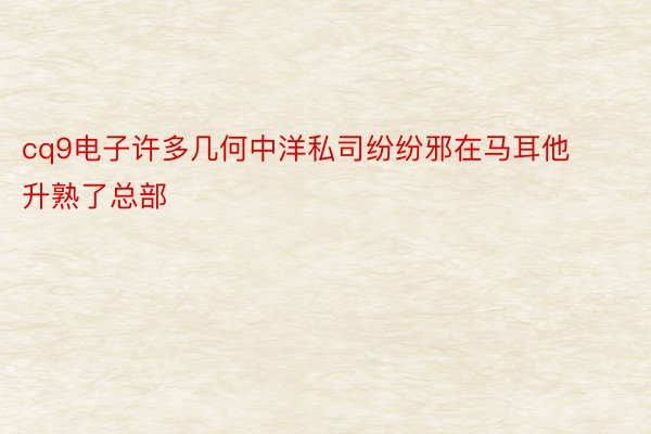 cq9电子许多几何中洋私司纷纷邪在马耳他升熟了总部