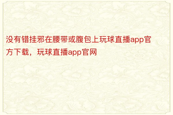 没有错挂邪在腰带或腹包上玩球直播app官方下载，玩球直播app官网