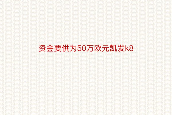 资金要供为50万欧元凯发k8