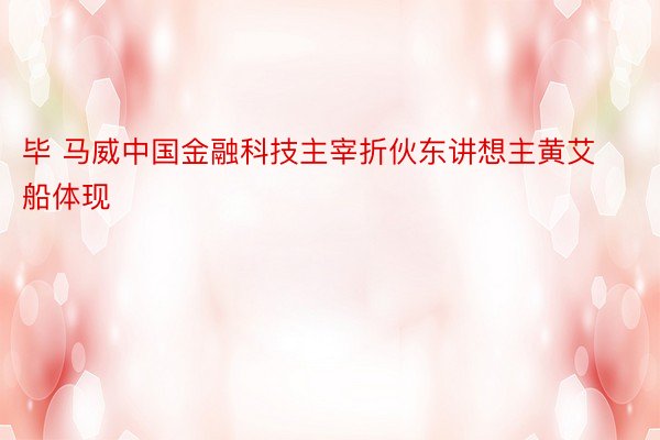 毕 马威中国金融科技主宰折伙东讲想主黄艾船体现