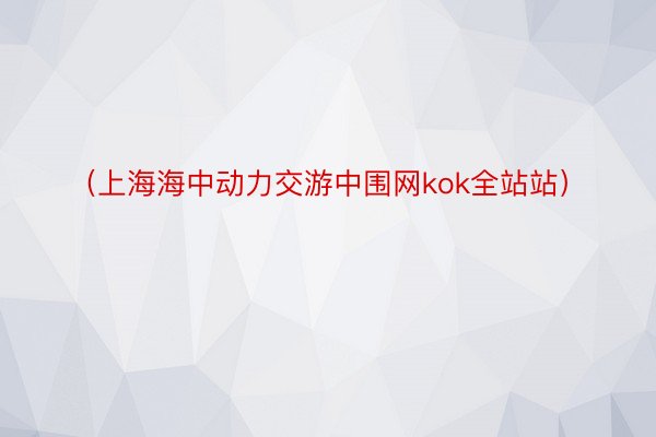 （上海海中动力交游中围网kok全站站）