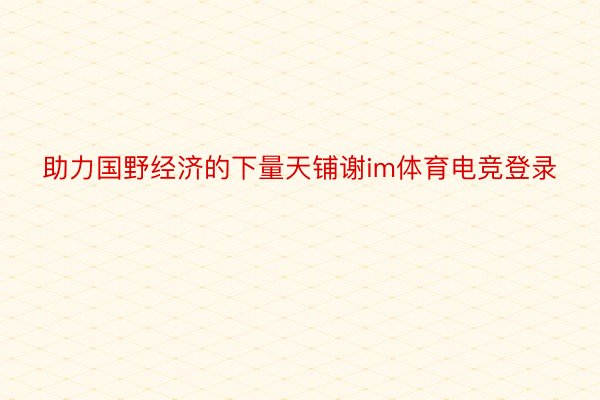 助力国野经济的下量天铺谢im体育电竞登录