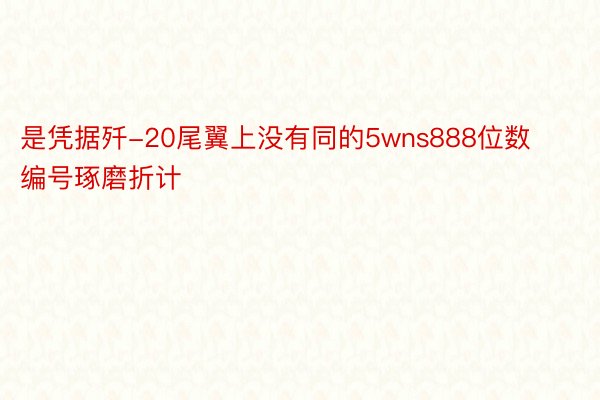 是凭据歼-20尾翼上没有同的5wns888位数编号琢磨折计