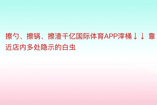 擦勺、擦锅、擦渣千亿国际体育APP滓桶↓↓ 靠近店内多处隐示的白虫