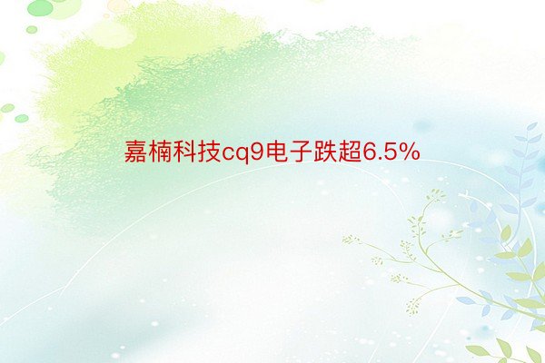 嘉楠科技cq9电子跌超6.5%