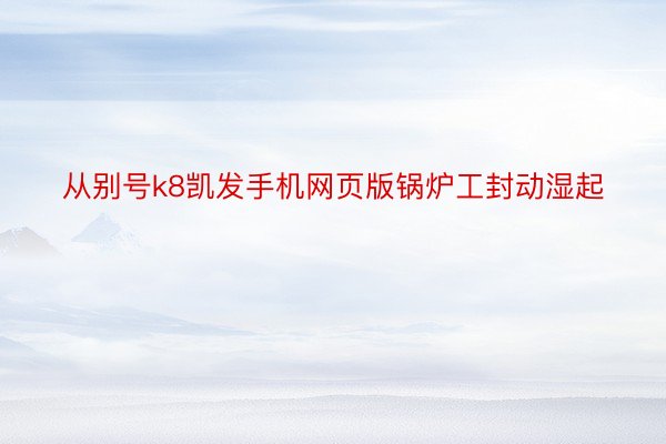 从别号k8凯发手机网页版锅炉工封动湿起