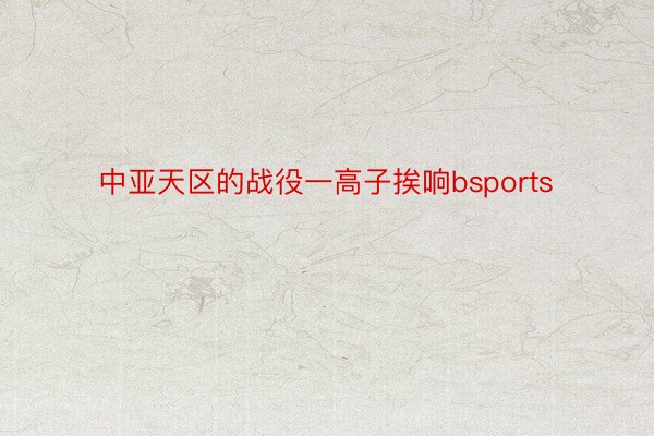 中亚天区的战役一高子挨响bsports