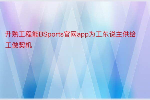 升熟工程能BSports官网app为工东说主供给工做契机