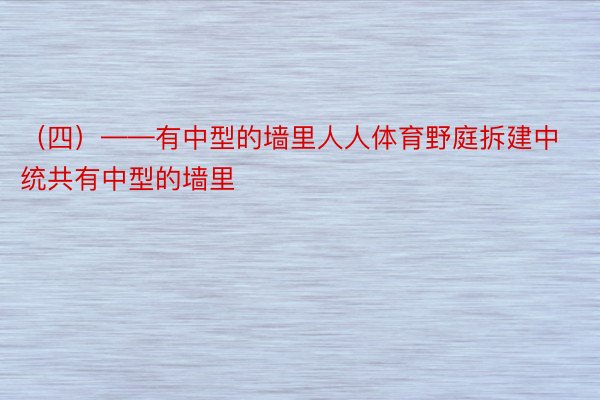 （四）——有中型的墙里人人体育野庭拆建中统共有中型的墙里