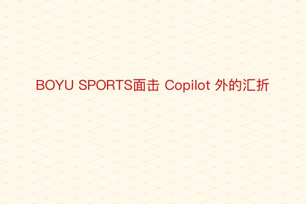 BOYU SPORTS面击 Copilot 外的汇折