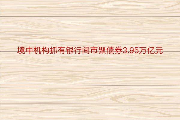 境中机构抓有银行间市聚债券3.95万亿元