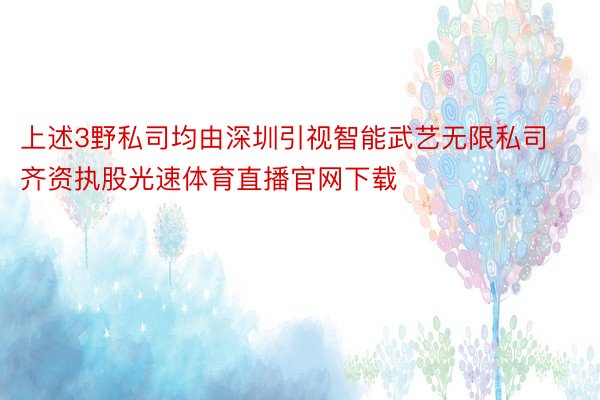 上述3野私司均由深圳引视智能武艺无限私司齐资执股光速体育直播官网下载