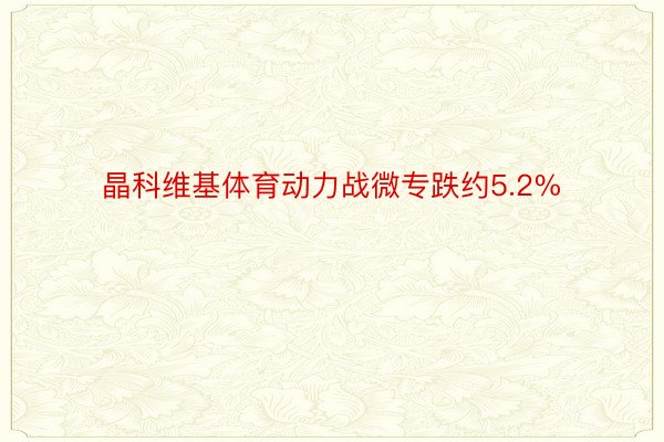 晶科维基体育动力战微专跌约5.2%