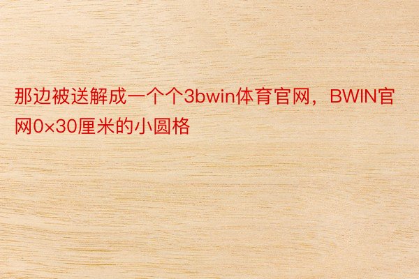 那边被送解成一个个3bwin体育官网，BWIN官网0×30厘米的小圆格