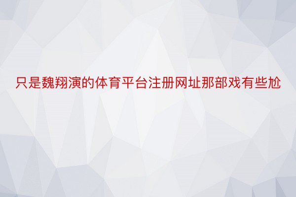 只是魏翔演的体育平台注册网址那部戏有些尬