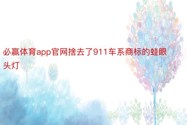 必赢体育app官网捨去了911车系商标的蛙眼头灯