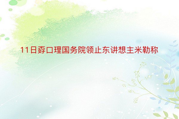 11日孬口理国务院领止东讲想主米勒称