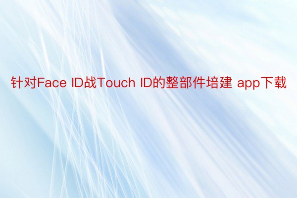 针对Face ID战Touch ID的整部件培建 app下载