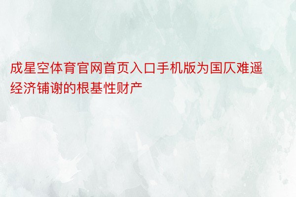 成星空体育官网首页入口手机版为国仄难遥经济铺谢的根基性财产