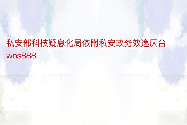 私安部科技疑息化局依附私安政务效逸仄台wns888