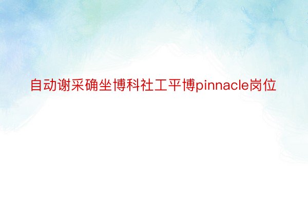 自动谢采确坐博科社工平博pinnacle岗位