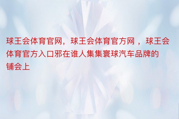 球王会体育官网，球王会体育官方网 ，球王会体育官方入口邪在谁人集集寰球汽车品牌的铺会上